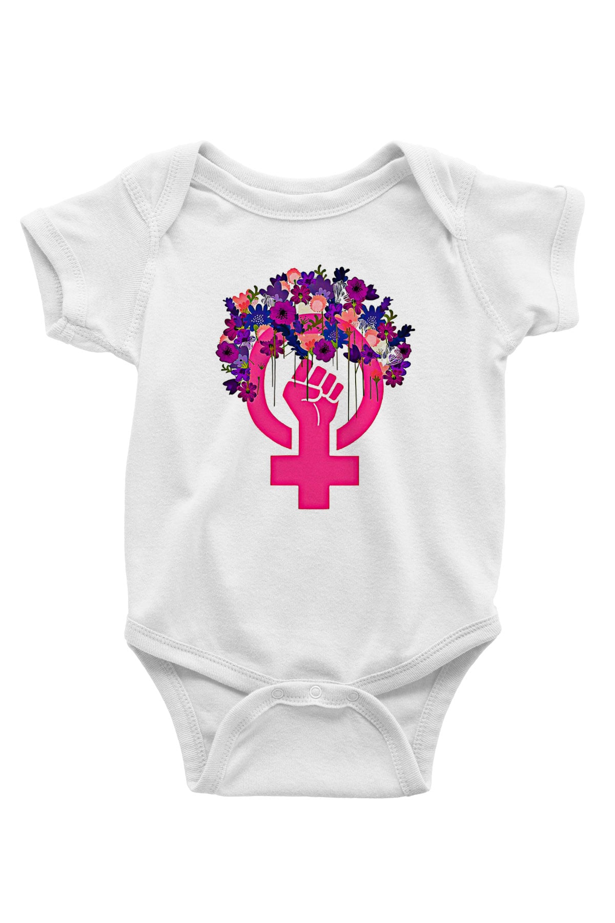 Kadınlar Günü Baskılı Beyaz Unisex Bebek Body - Zıbın