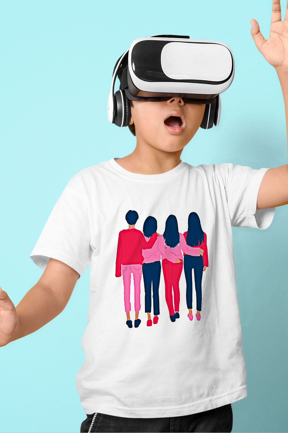 Kadınlar Günü Baskılı Beyaz Unisex Beyaz Çocuk Tişört - Tshirt