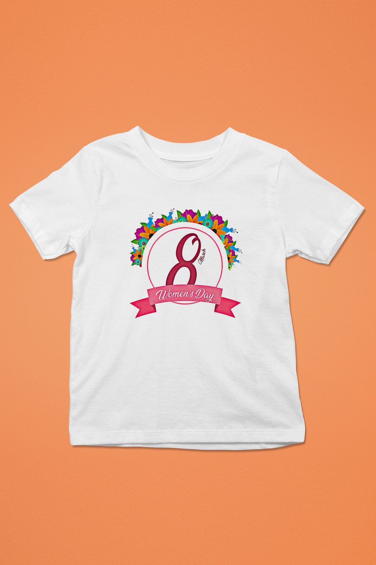 Kadınlar Günü Baskılı Beyaz Unisex Beyaz Çocuk Tişört - Tshirt