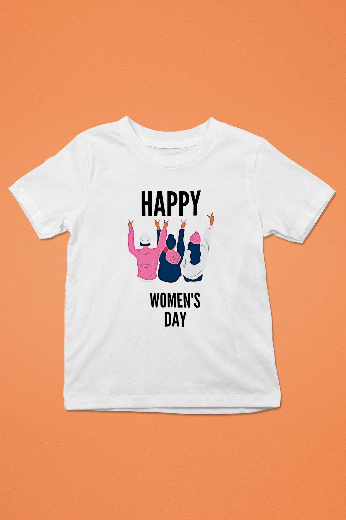 Kadınlar Günü Baskılı Beyaz Unisex Beyaz Çocuk Tişört - Tshirt