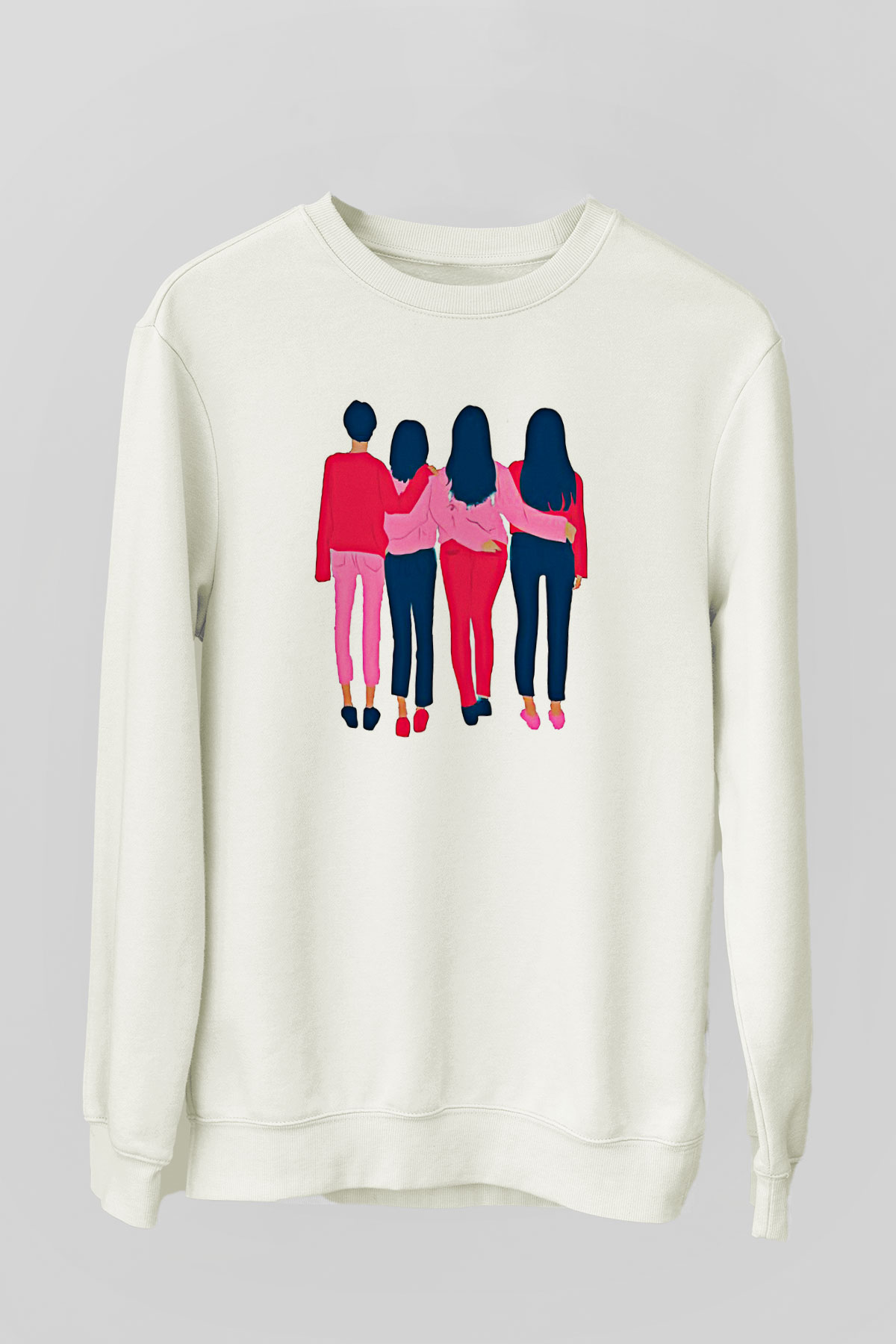 Kadınlar Günü Baskılı Beyaz Unisex Sweatshirt