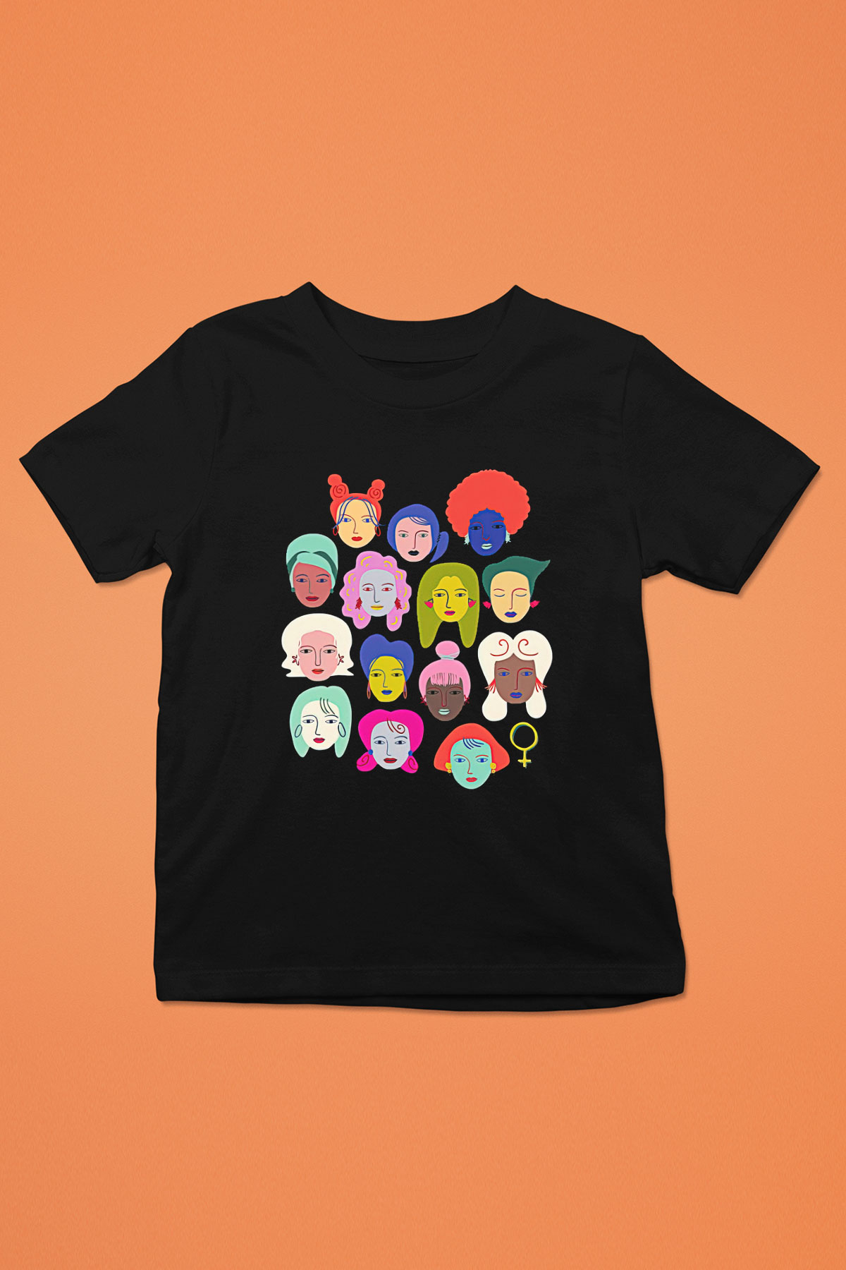 Kadınlar Günü Baskılı Unisex Siyah Çocuk Tişört - Tshirt