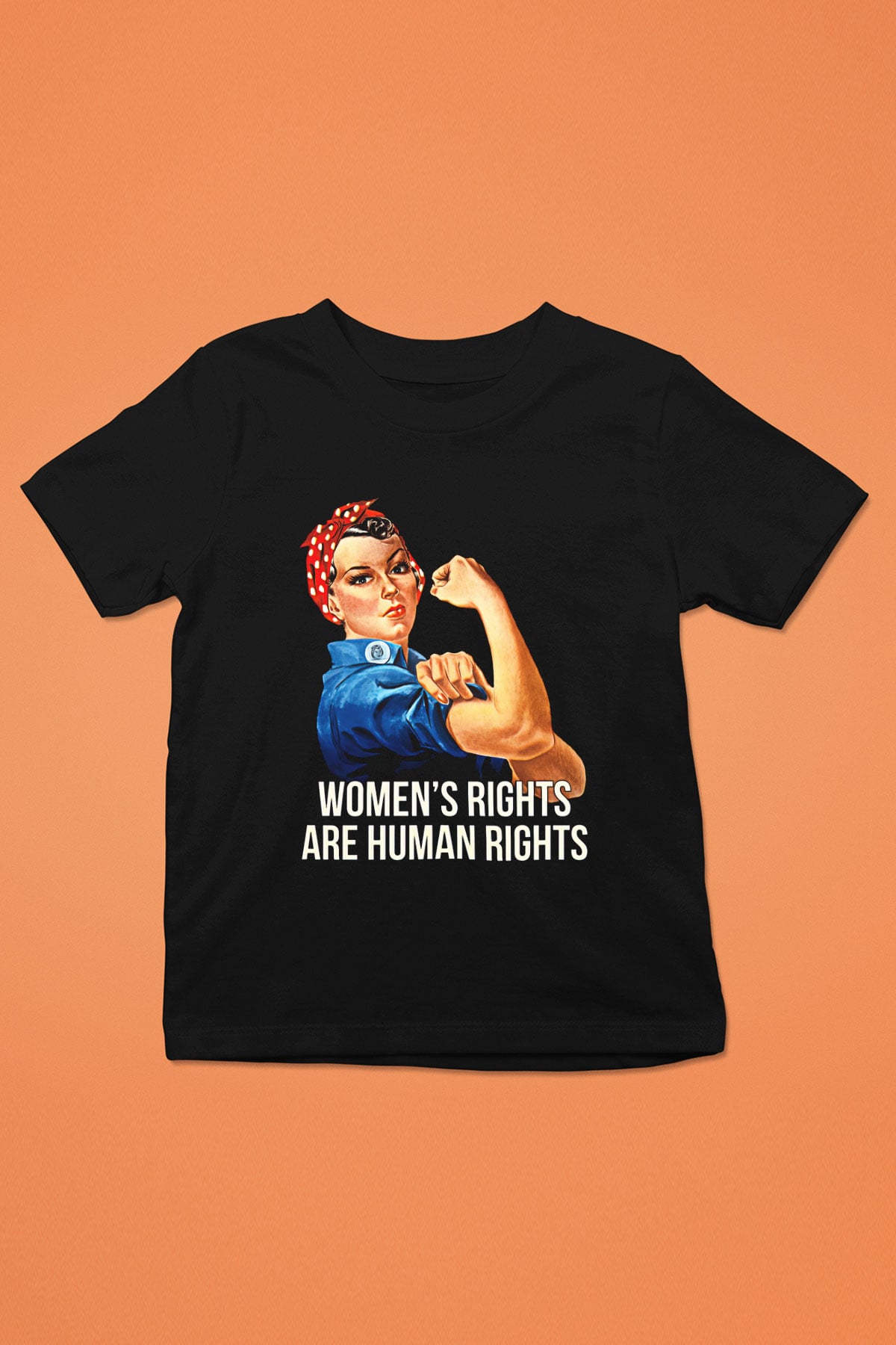 Kadınlar Günü Baskılı Unisex Siyah Çocuk Tişört - Tshirt