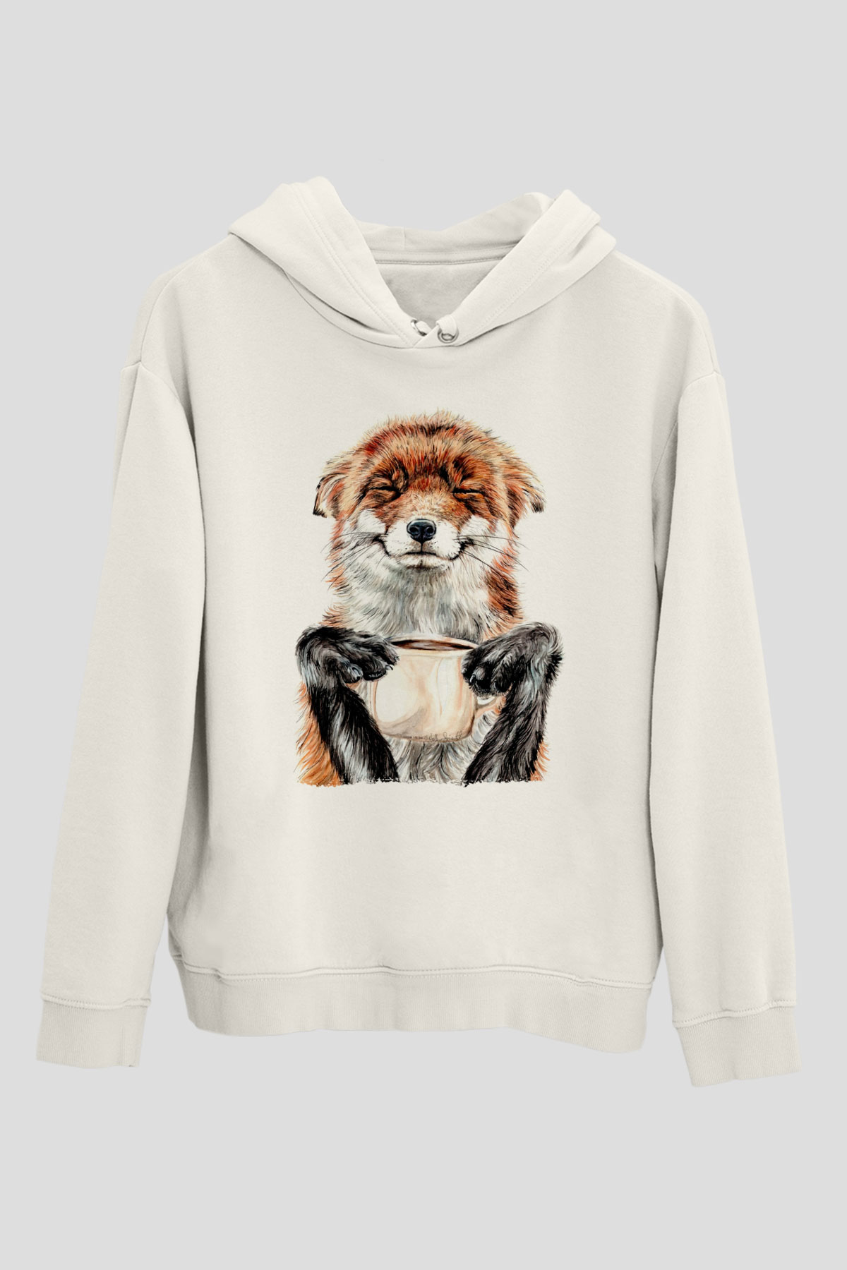 Kahve KolikBeyaz  Unisex Hoodie
