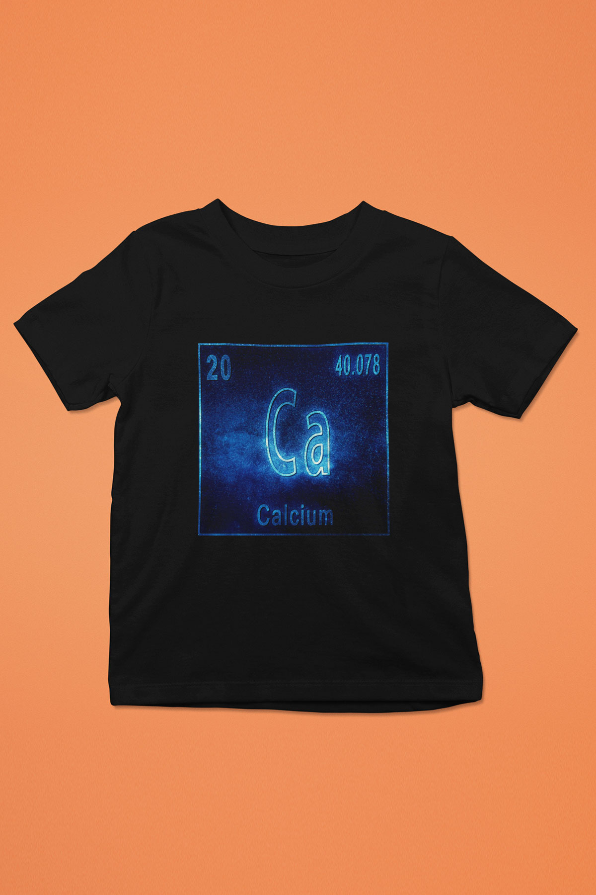 Kalsiyum Atom Numarası Baskılı Unisex Siyah Çocuk Tişört