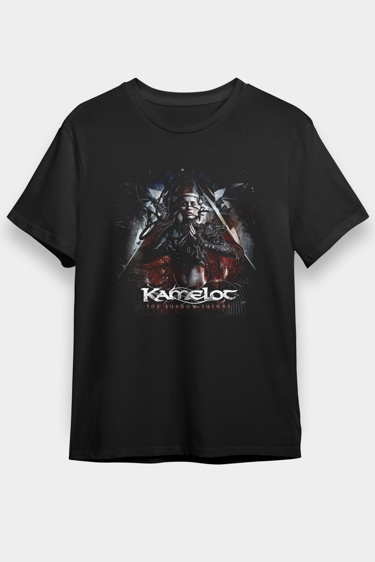 Kamelot Baskılı Unisex Siyah Tişört - Tshirt