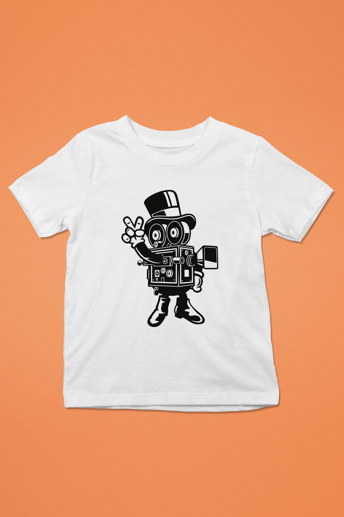 Kameraman Beyaz Unisex Çocuk Tişört