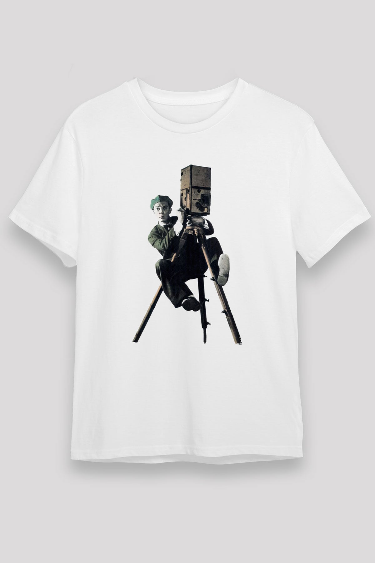 Kameraman Beyaz Unisex Tişört T-Shirt - TişörtFabrikası