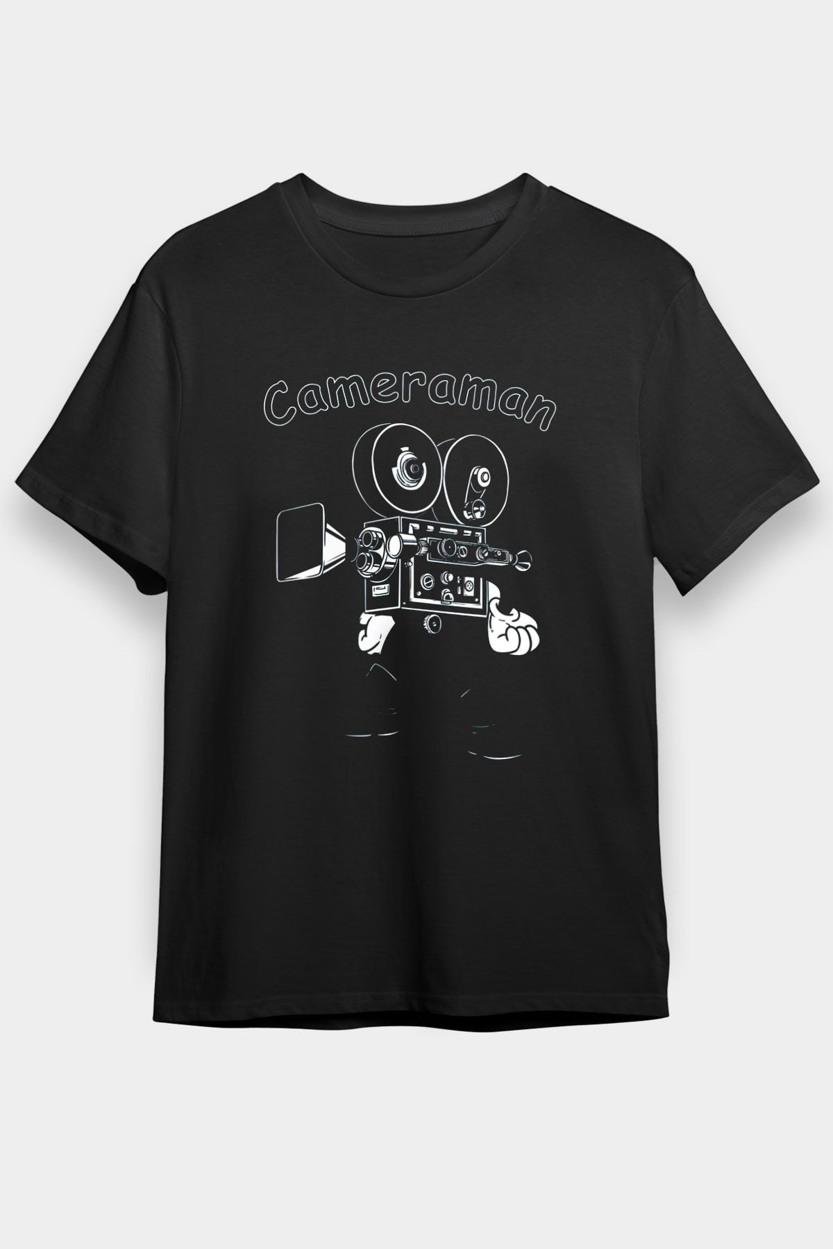 Kameraman Siyah Unisex Tişört T-Shirt - TişörtFabrikası