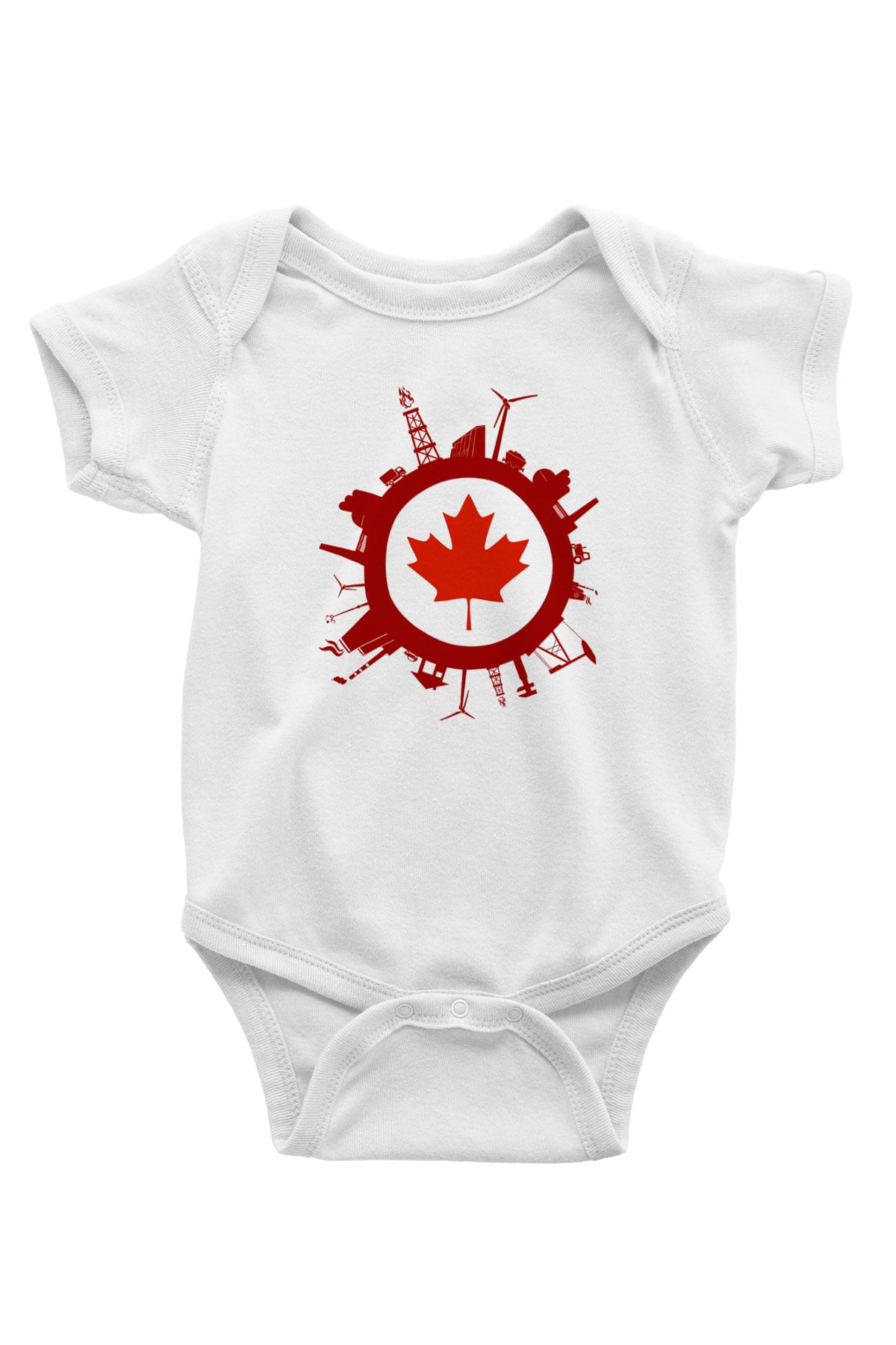 Kanada Baskılı Beyaz Unisex Bebek Body - Zıbın