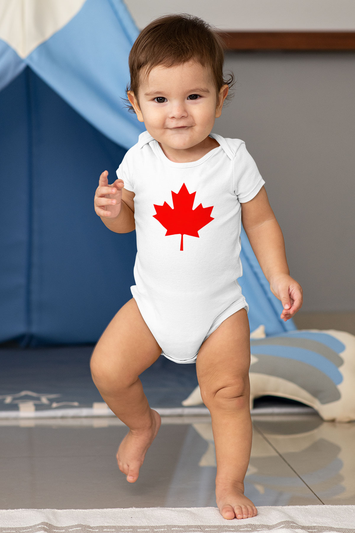 Kanada Baskılı Beyaz Unisex Bebek Body - Zıbın