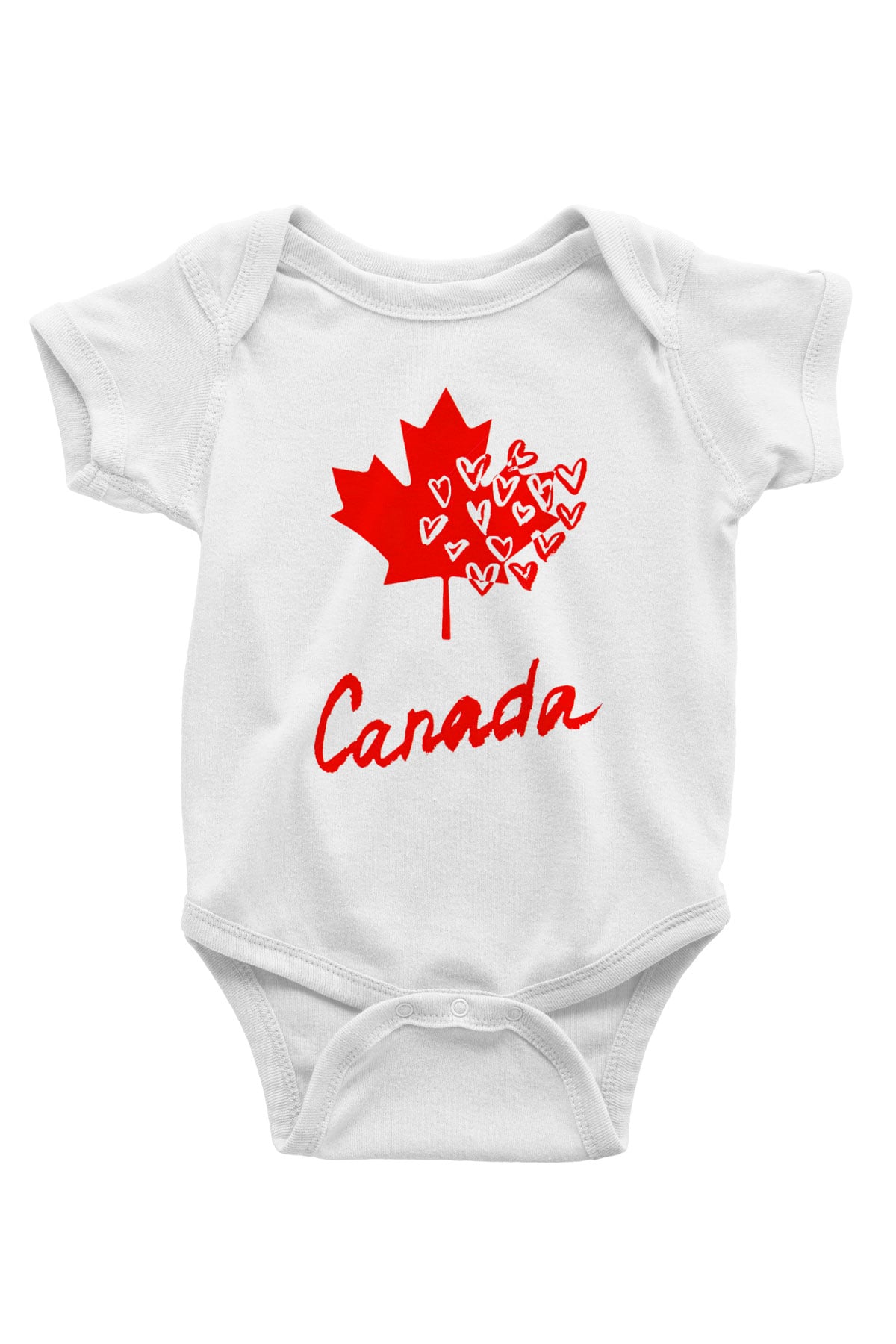 Kanada Baskılı Beyaz Unisex Bebek Body - Zıbın