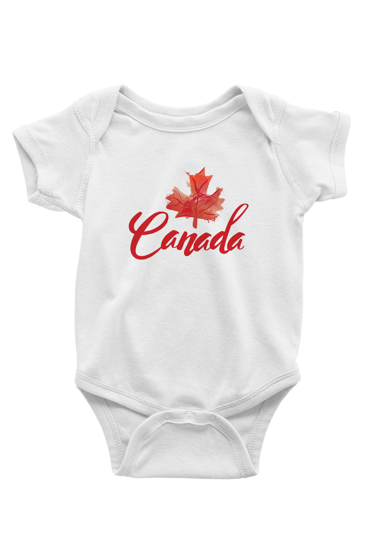 Kanada Baskılı Beyaz Unisex Bebek Body - Zıbın