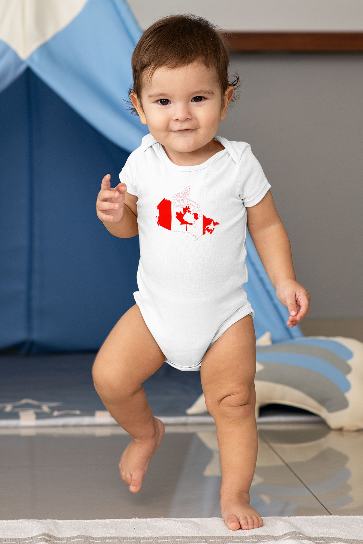 Kanada Baskılı Beyaz Unisex Bebek Body - Zıbın