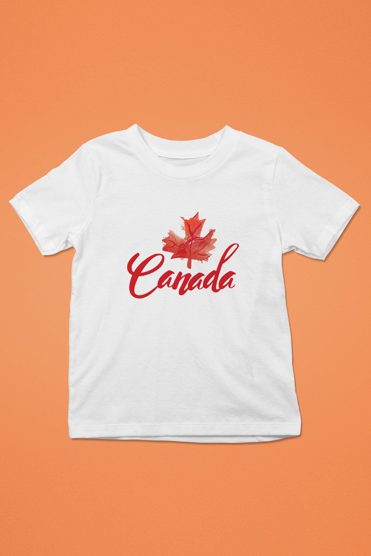Kanada Baskılı Beyaz Unisex Çocuk Tişört