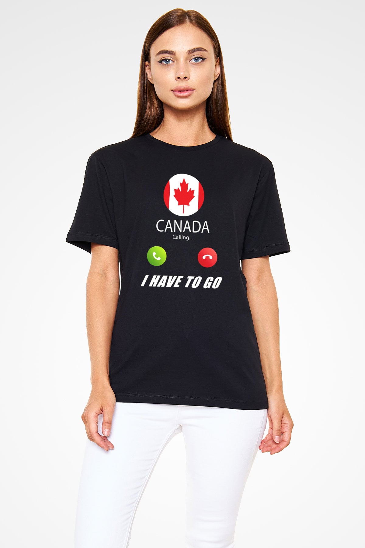 Kanada Siyah Unisex Tişört T-Shirt - TişörtFabrikası