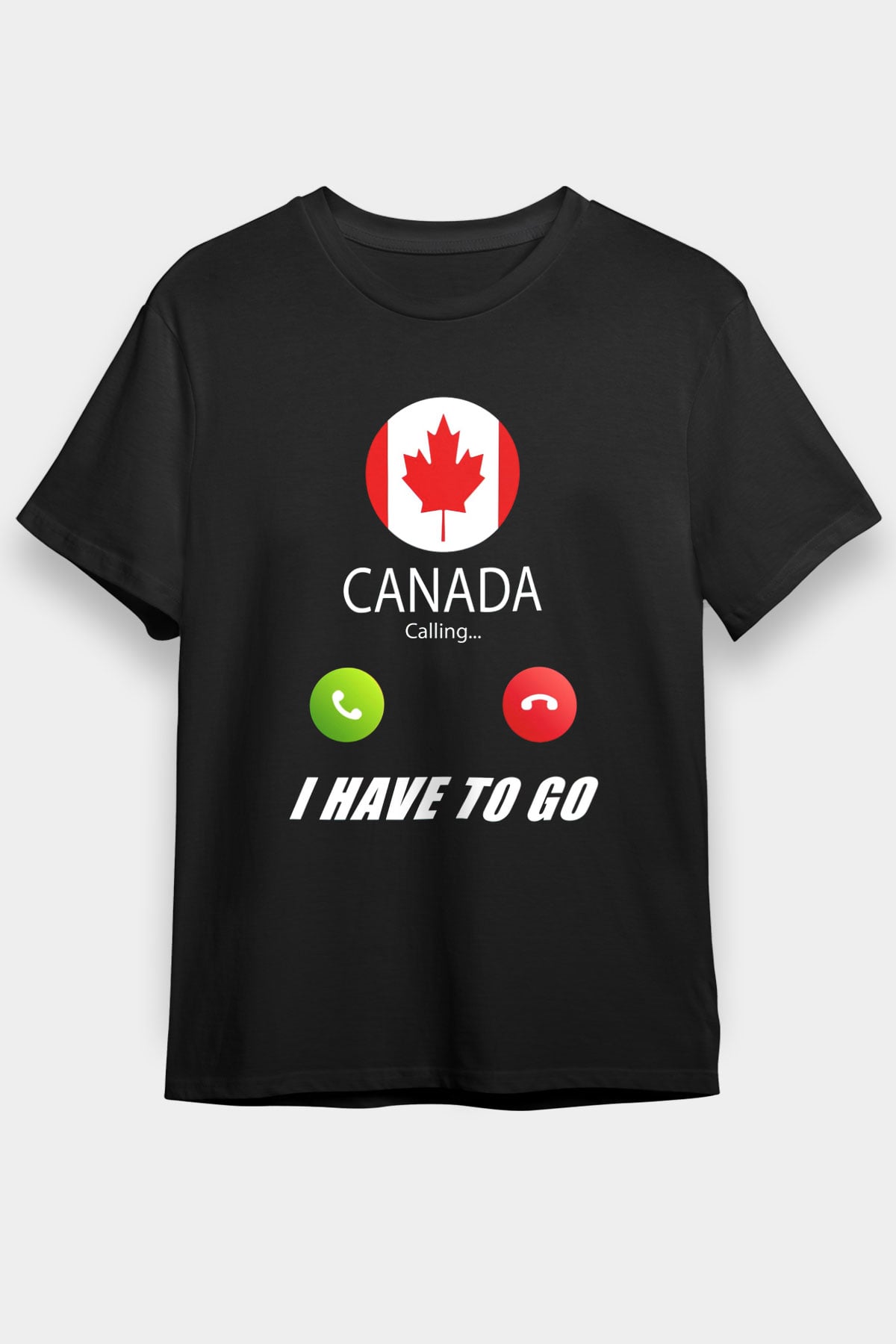 Kanada Siyah Unisex Tişört T-Shirt - TişörtFabrikası