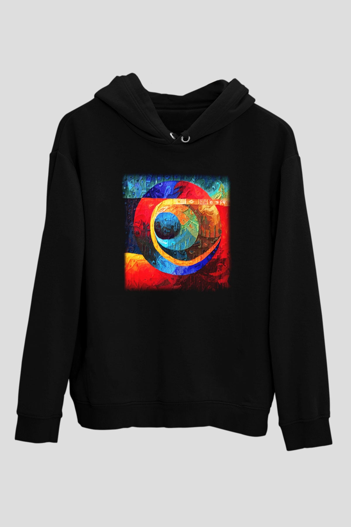 Kanaviçe Siyah Unisex Hoodie