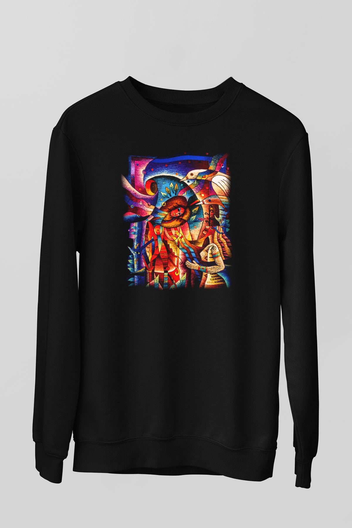 Kanaviçe Siyah Unisex Sweatshirt