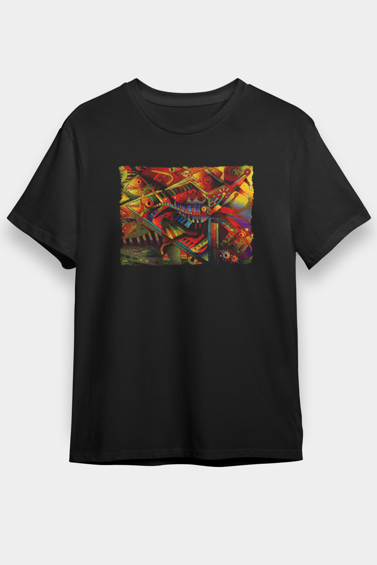 Kanaviçe Siyah Unisex Tişört T-Shirt - TişörtFabrikası