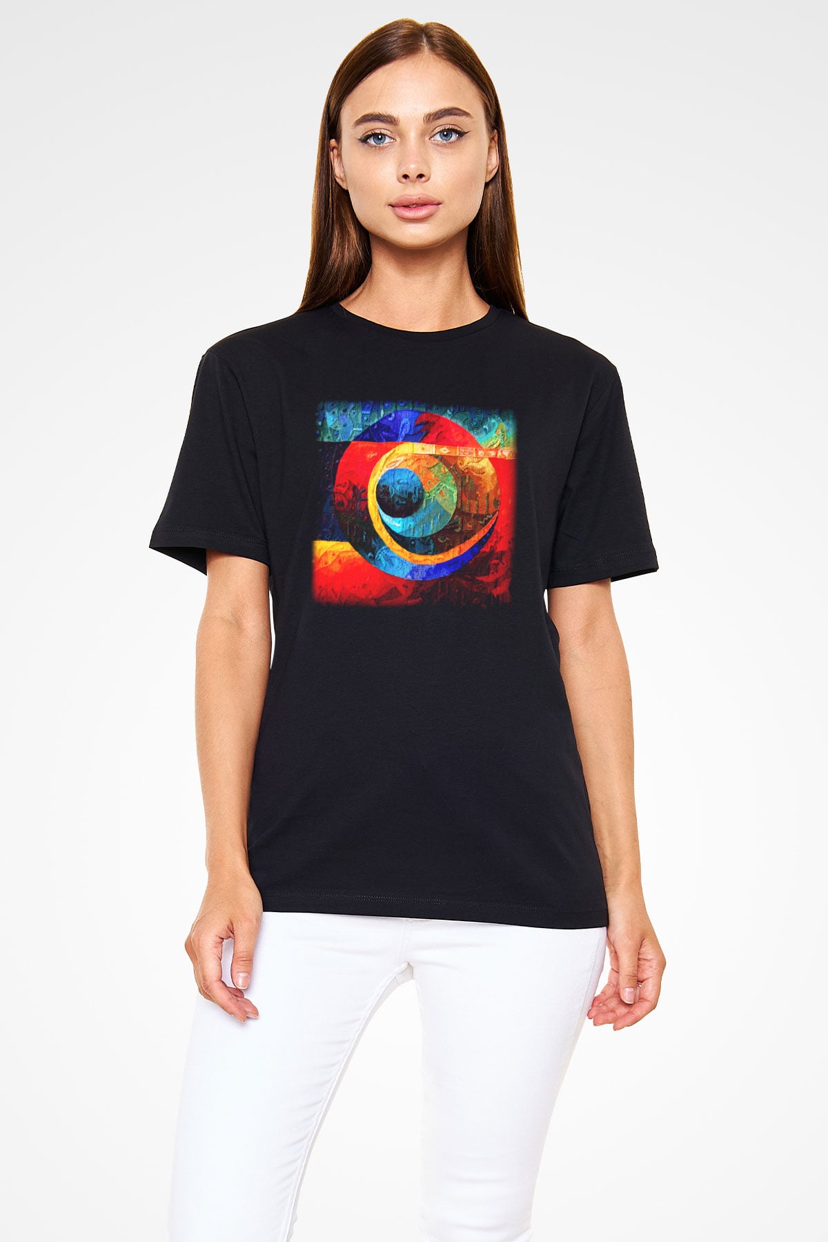 Kanaviçe Siyah Unisex Tişört T-Shirt - TişörtFabrikası