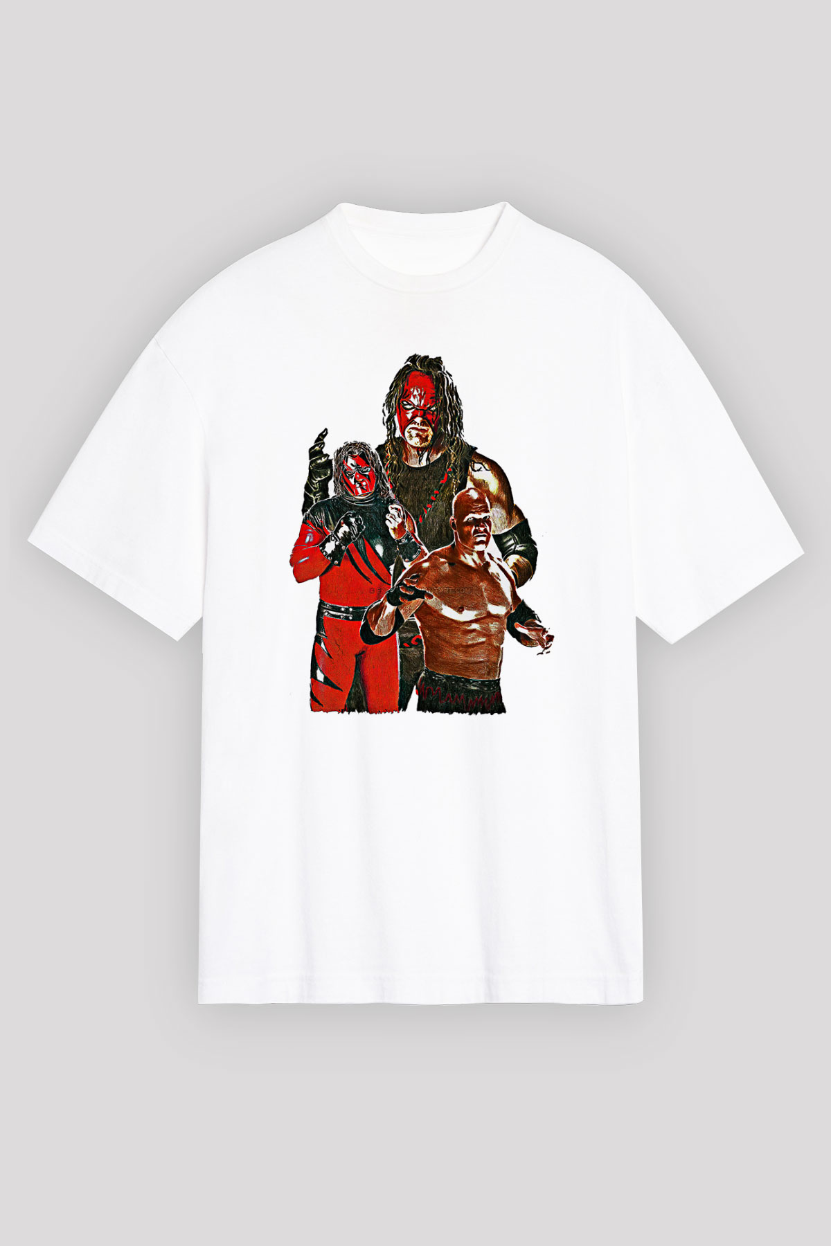 Kane Baskılı Beyaz Unisex Oversize Tişört - Tshirt