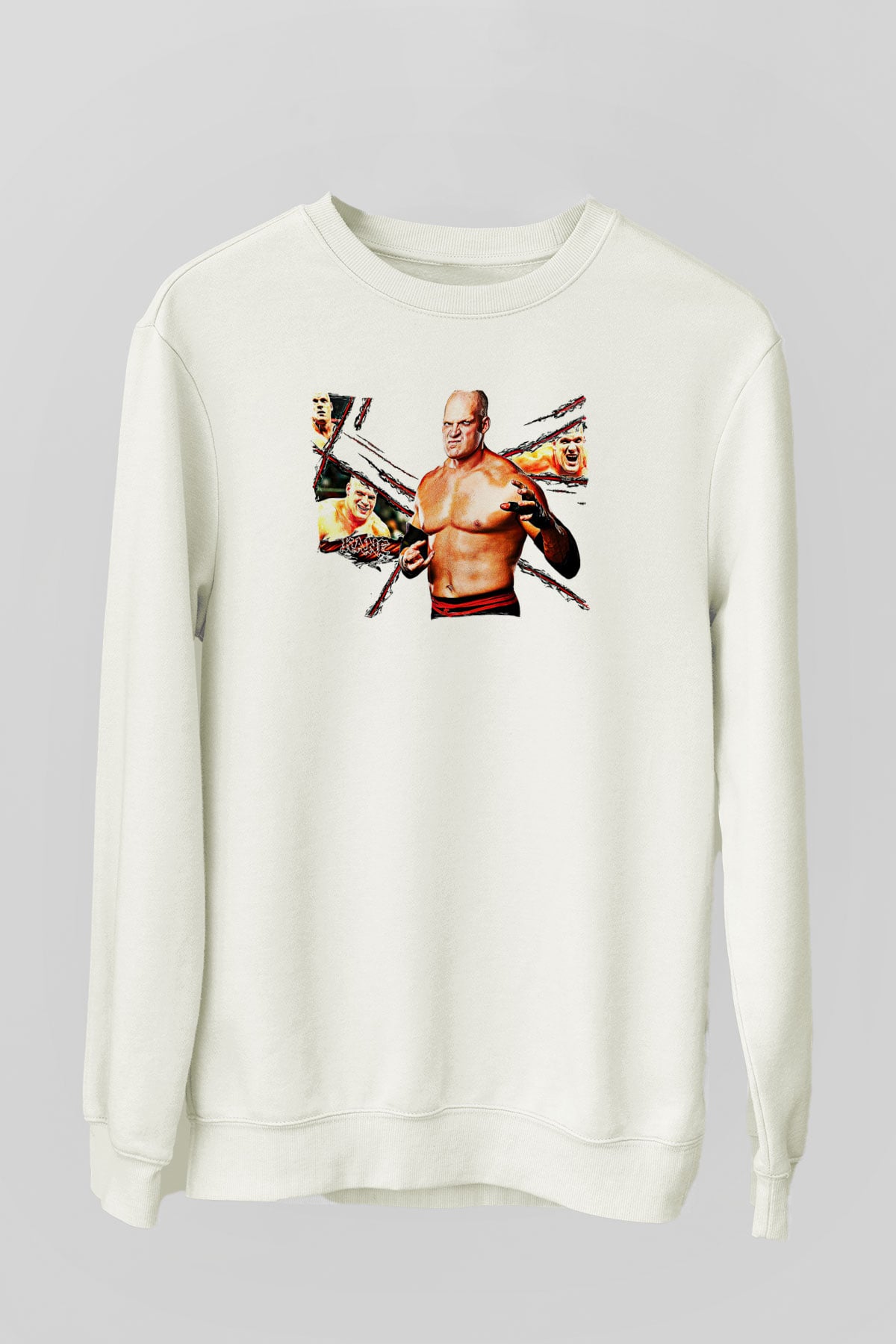 Kane Baskılı Beyaz Unisex Sweatshirt