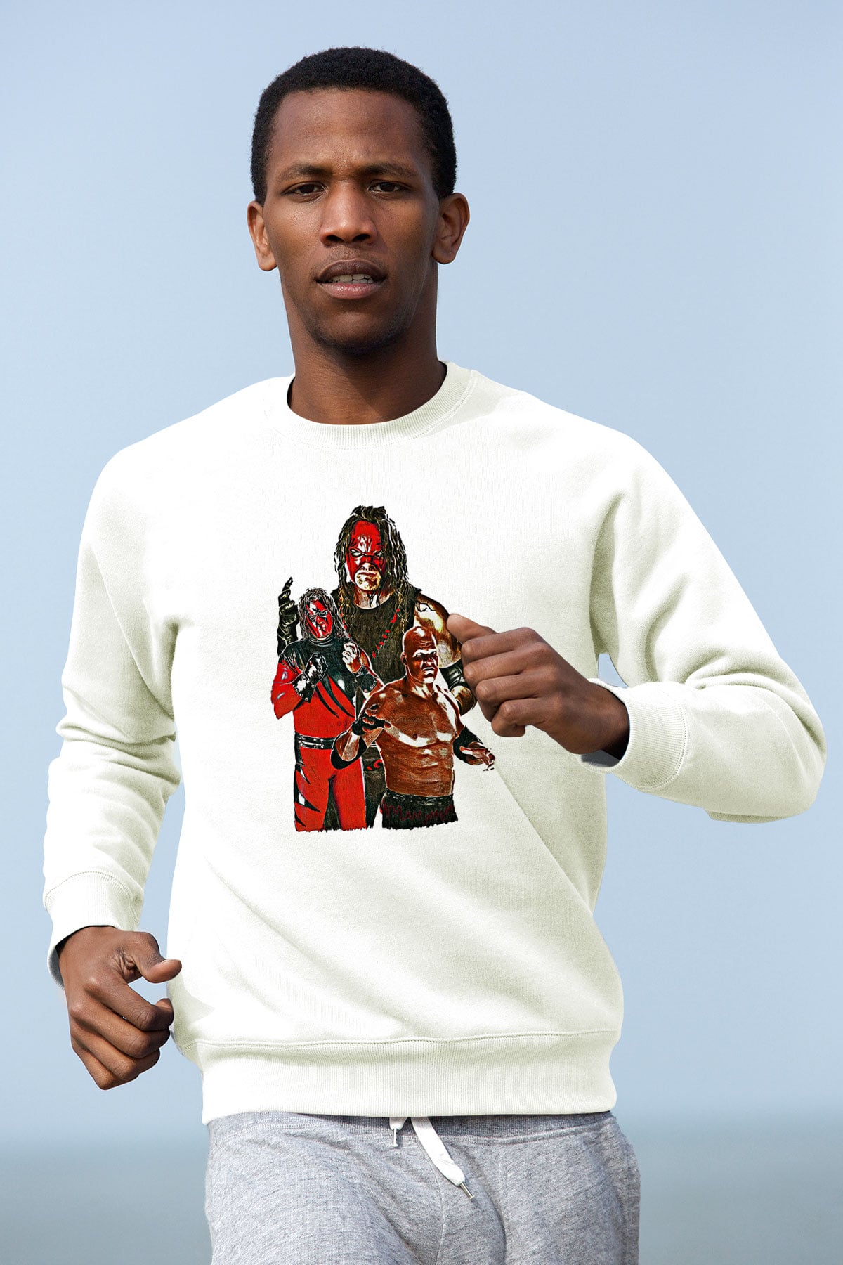 Kane Baskılı Beyaz Unisex Sweatshirt
