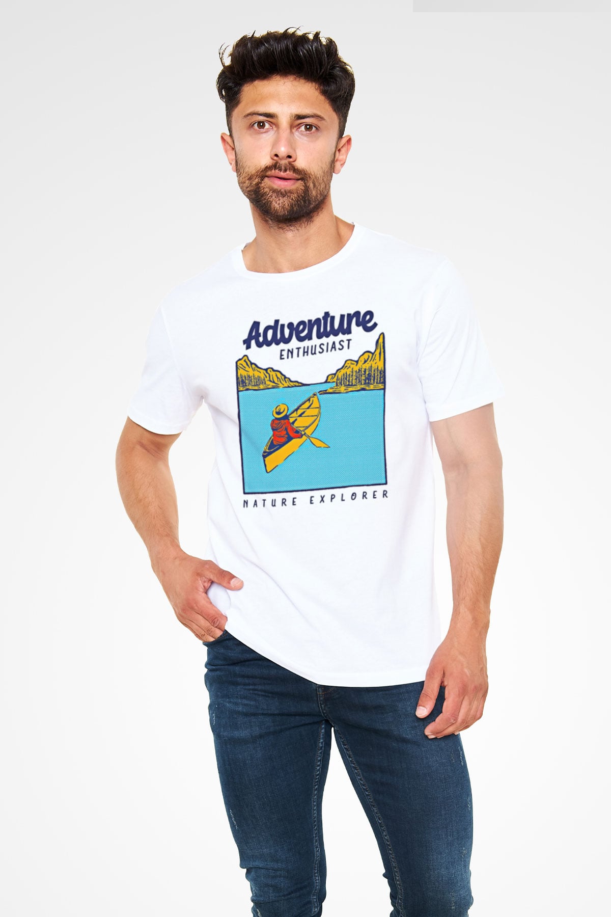 Kano Baskılı Unisex Beyaz Tişört - Tshirt