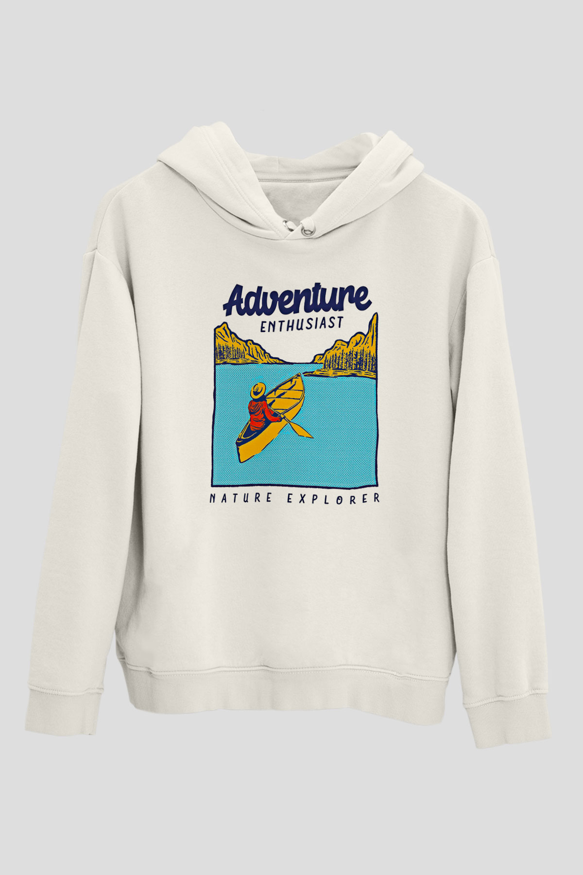 Kano Baskılı Unisex Ekru Hoodie