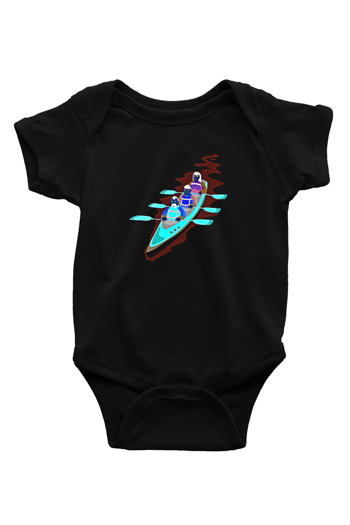 Kano Baskılı Unisex Siyah Bebek Body - Zıbın