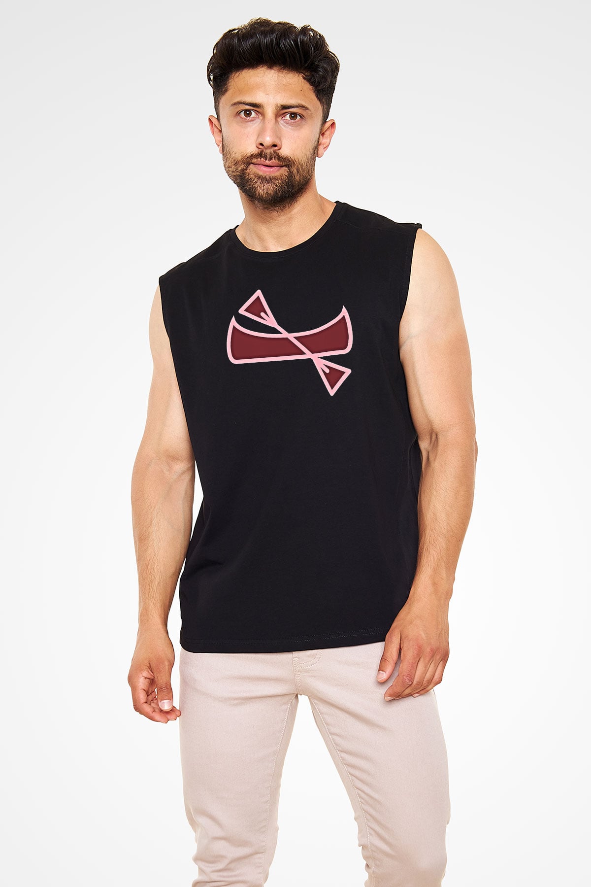 Kano Baskılı Unisex Siyah Kolsuz Tişört