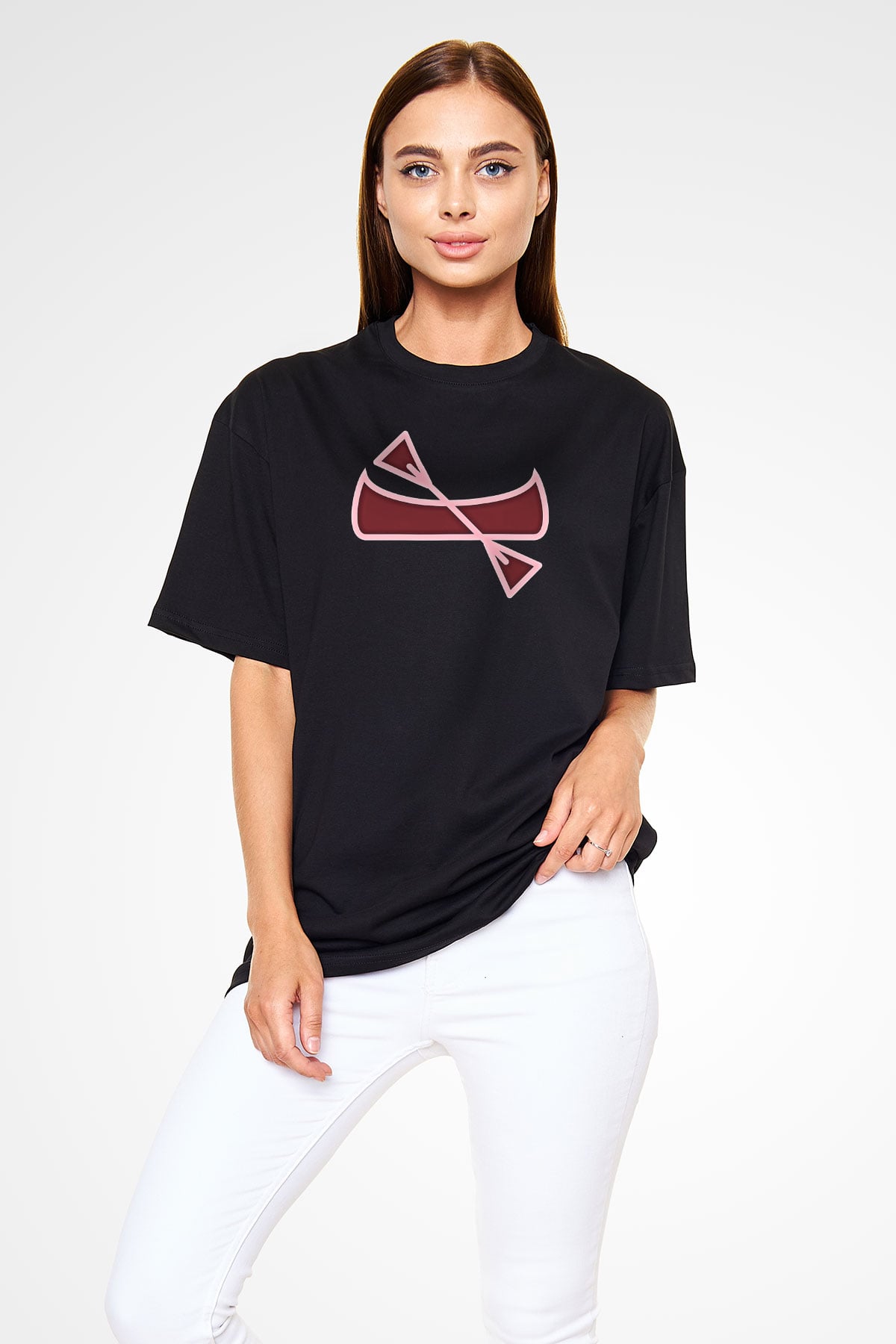 Kano Baskılı Unisex Siyah Oversize Tişört