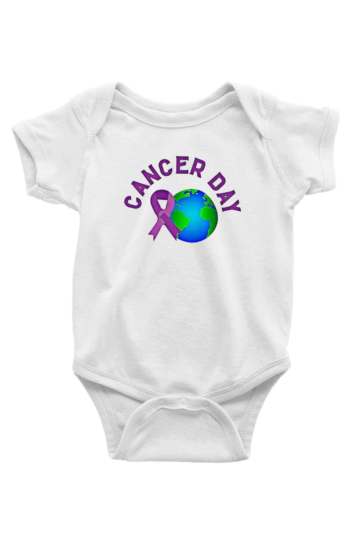 Kanser Günü Baskılı Beyaz Unisex Bebek Body - Zıbın