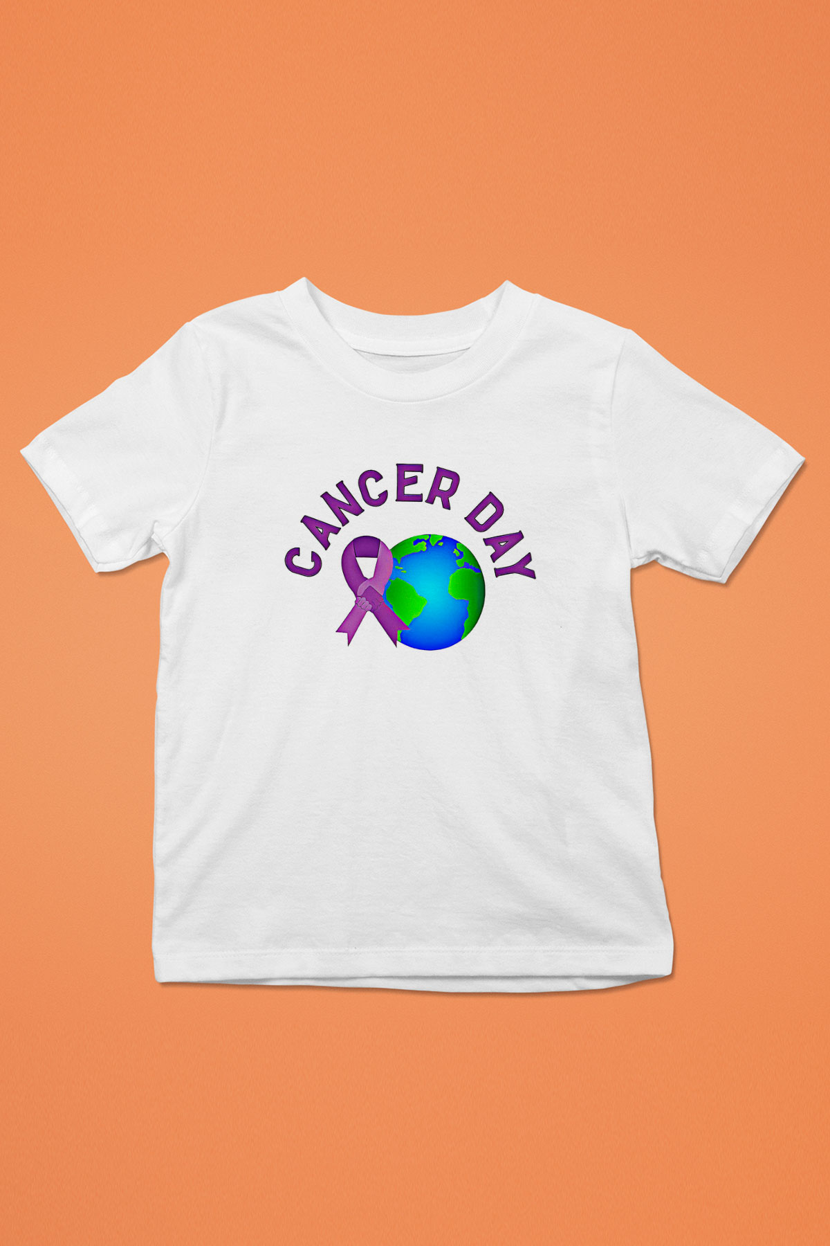 Kanser Günü Baskılı Beyaz Unisex Beyaz Çocuk Tişört - Tshirt