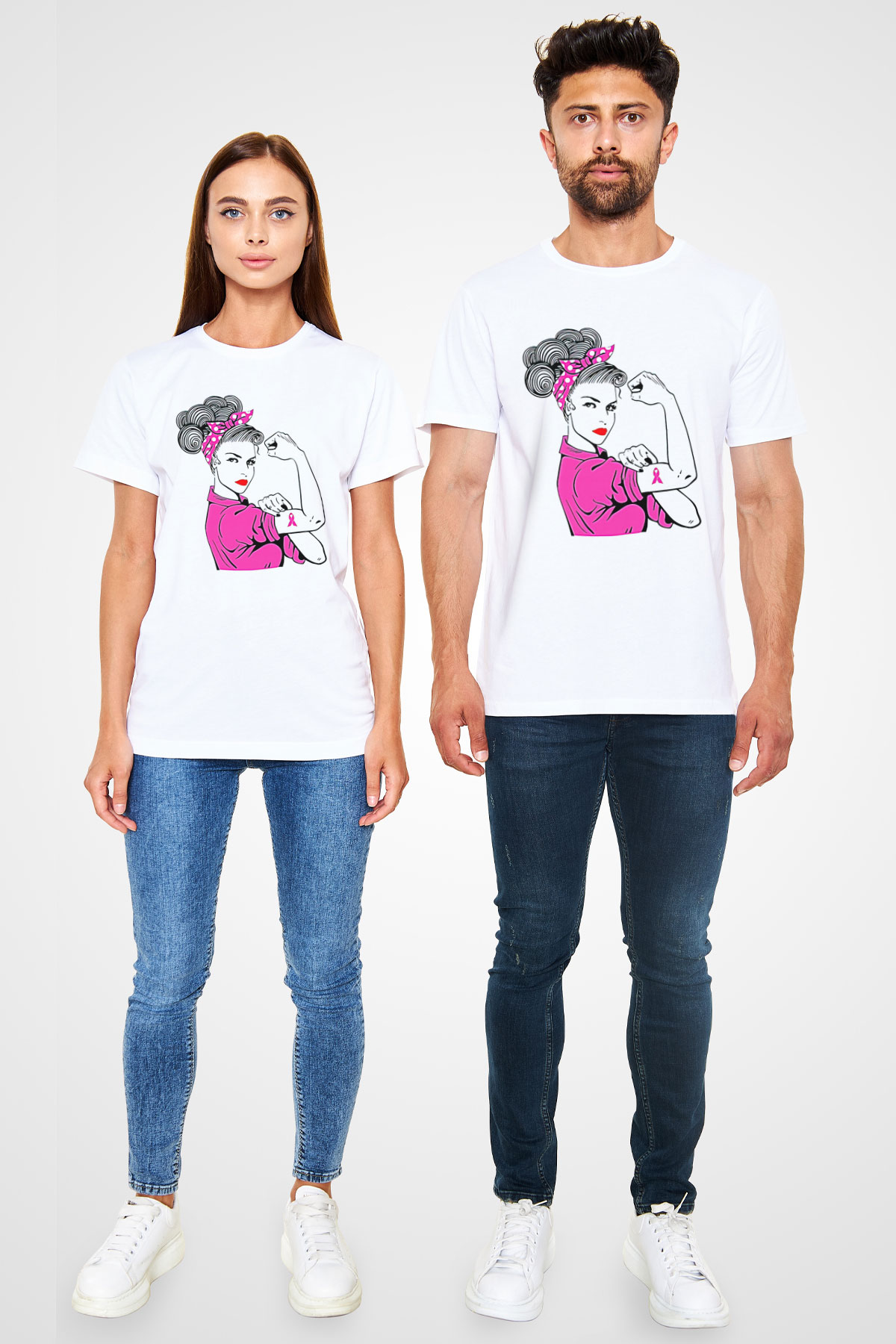 Kanser Günü Baskılı Unisex Beyaz Tişört - Tshirt