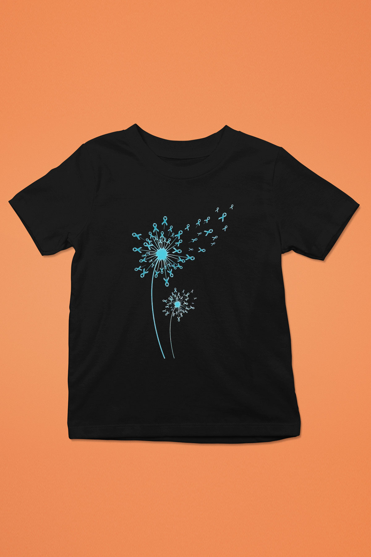 Kanser Günü Baskılı Unisex Siyah Çocuk Tişört - Tshirt