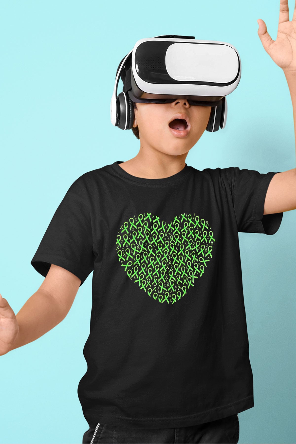 Kanser Günü Baskılı Unisex Siyah Çocuk Tişört - Tshirt