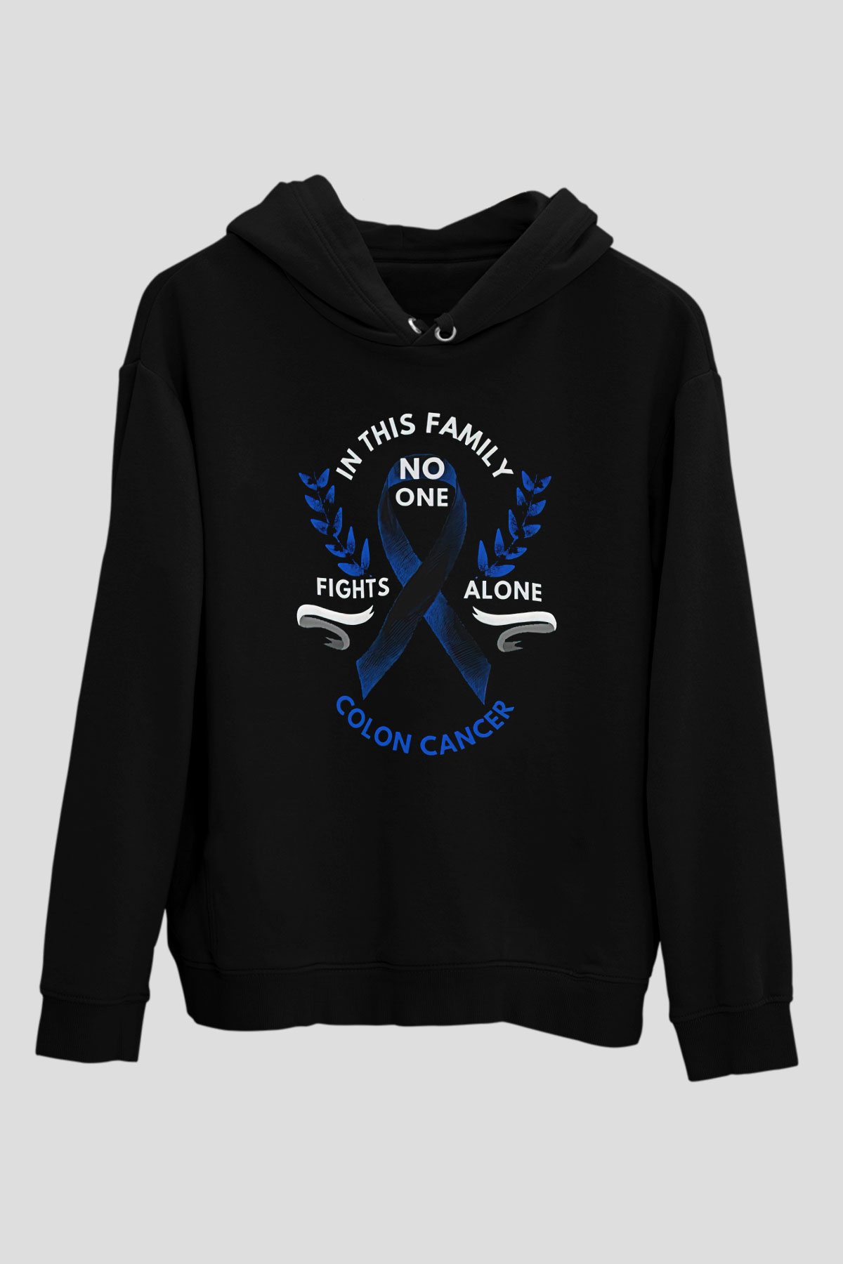Kanser Günü Baskılı Unisex Siyah Hoodie