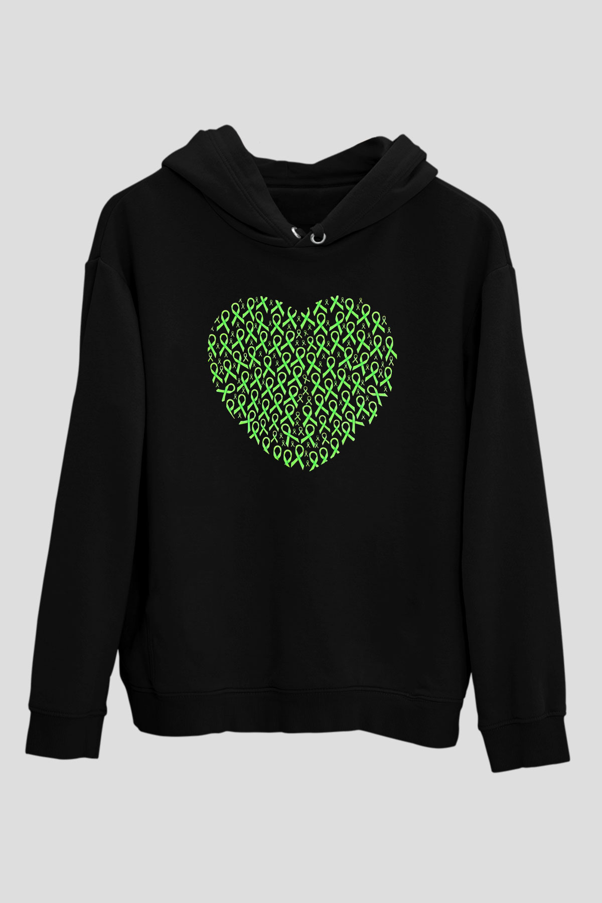 Kanser Günü Baskılı Unisex Siyah Hoodie