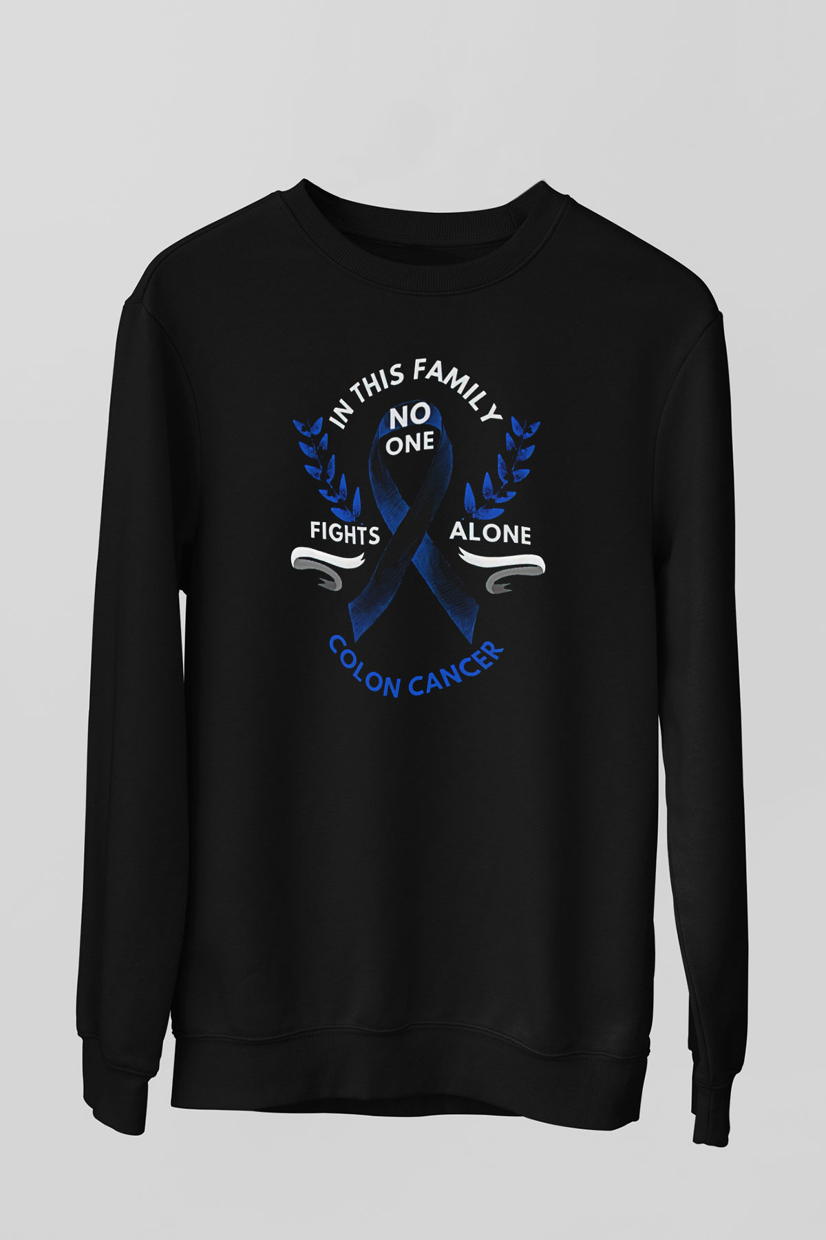 Kanser Günü Baskılı Unisex Siyah Sweatshirt