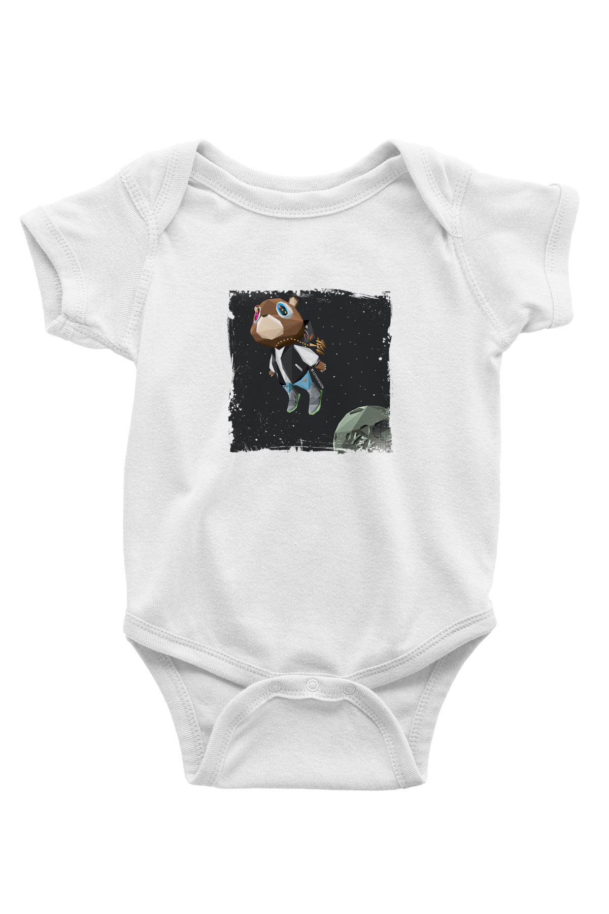 Kanye West Baskılı Unisex Beyaz Bebek Body - Zıbın