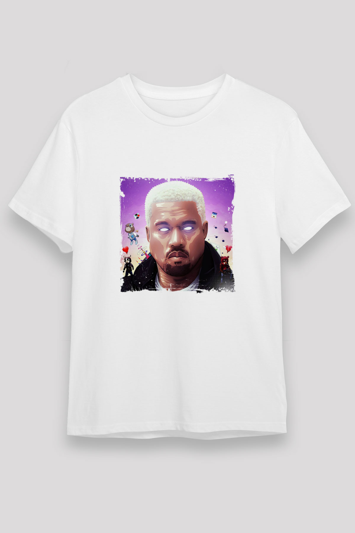 Kanye West Baskılı Unisex Beyaz Tişört