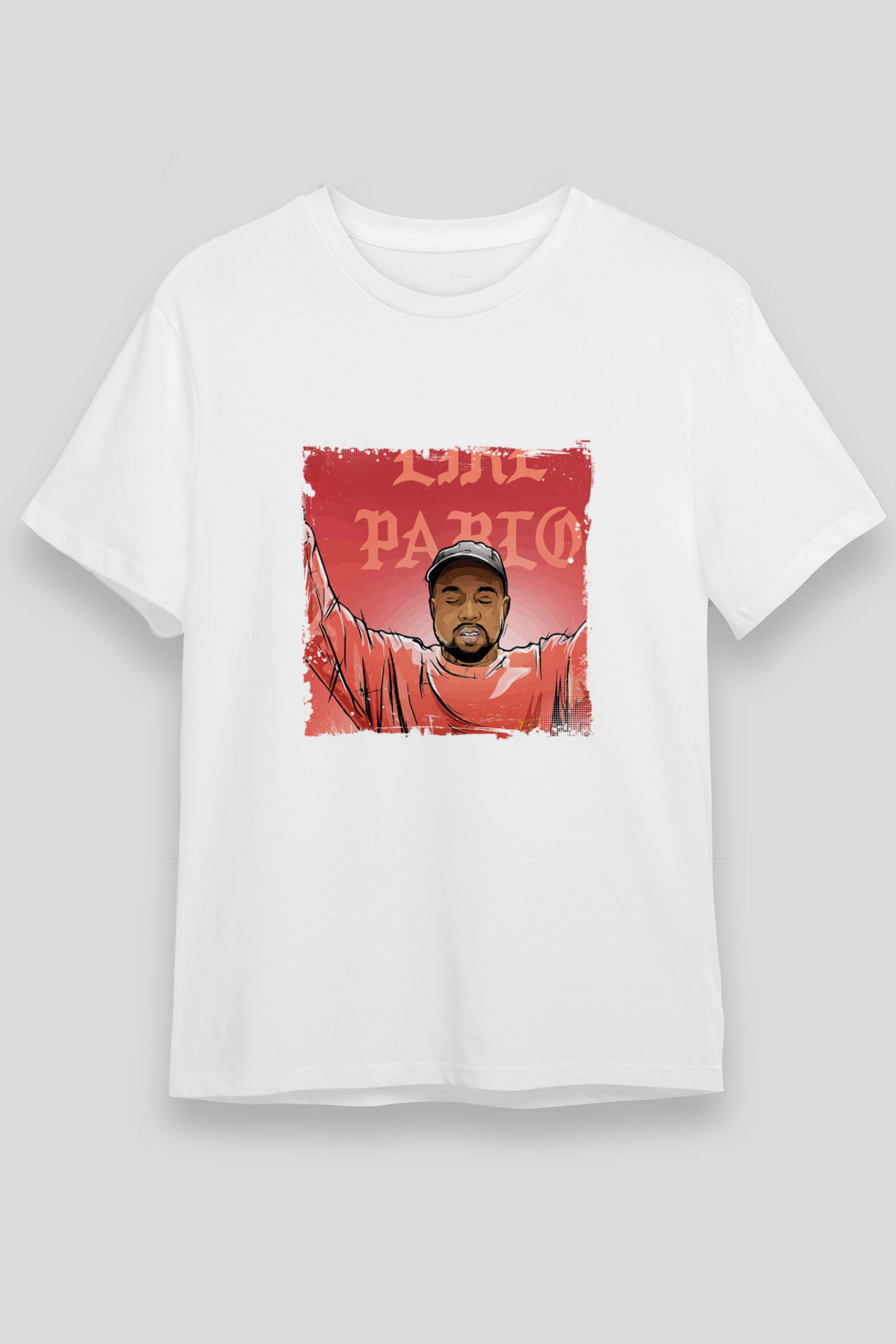 Kanye West Baskılı Unisex Beyaz Tişört