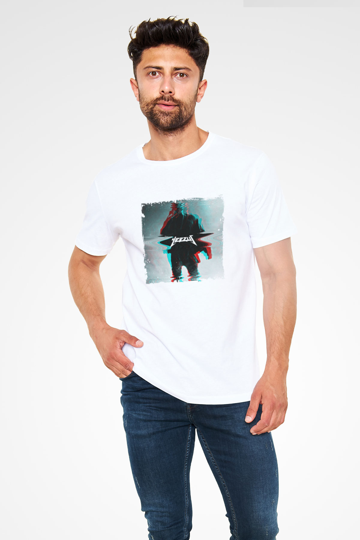 Kanye West Baskılı Unisex Beyaz Tişört