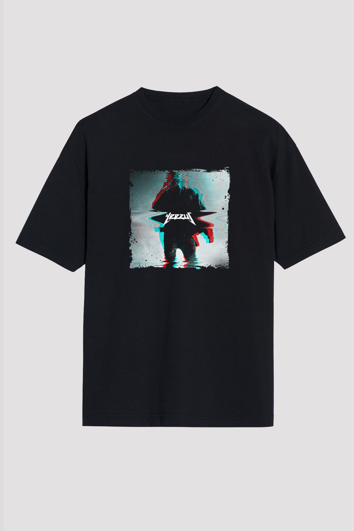 Kanye West Baskılı Unisex Oversize Siyah Tişört