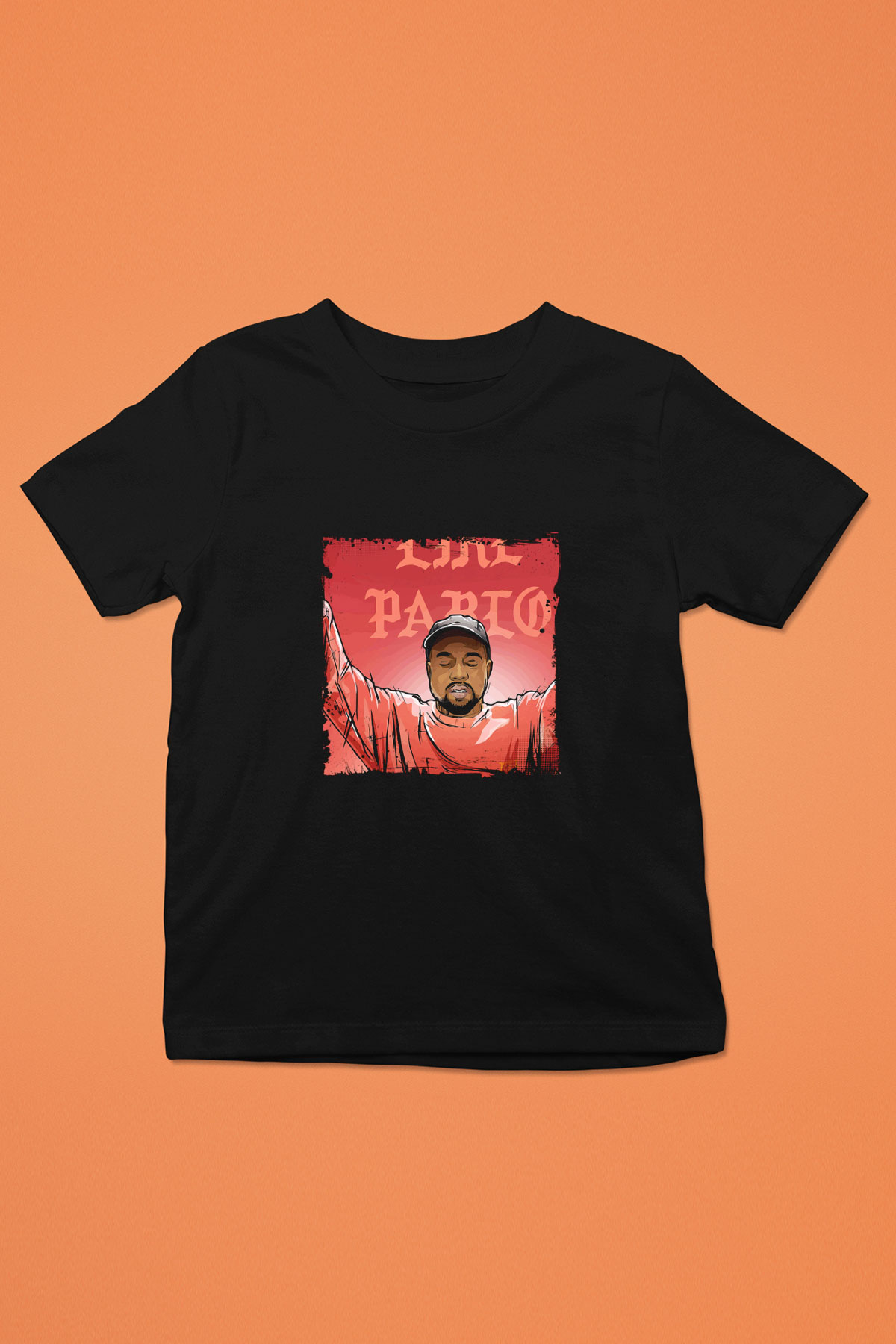 Kanye West Baskılı Unisex Siyah Çocuk Tişört