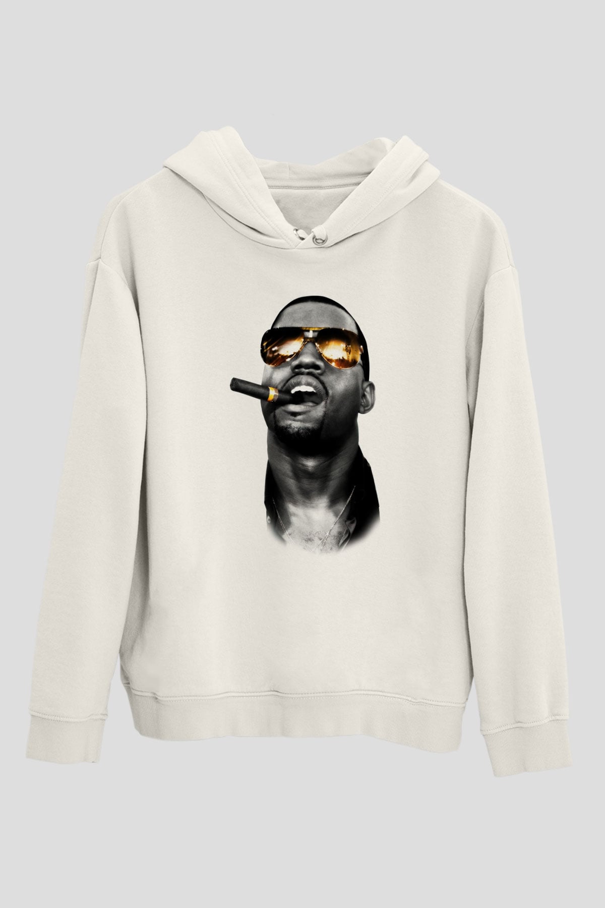 Kanye West Beyaz Unisex Kapşonlu Sweatshirt