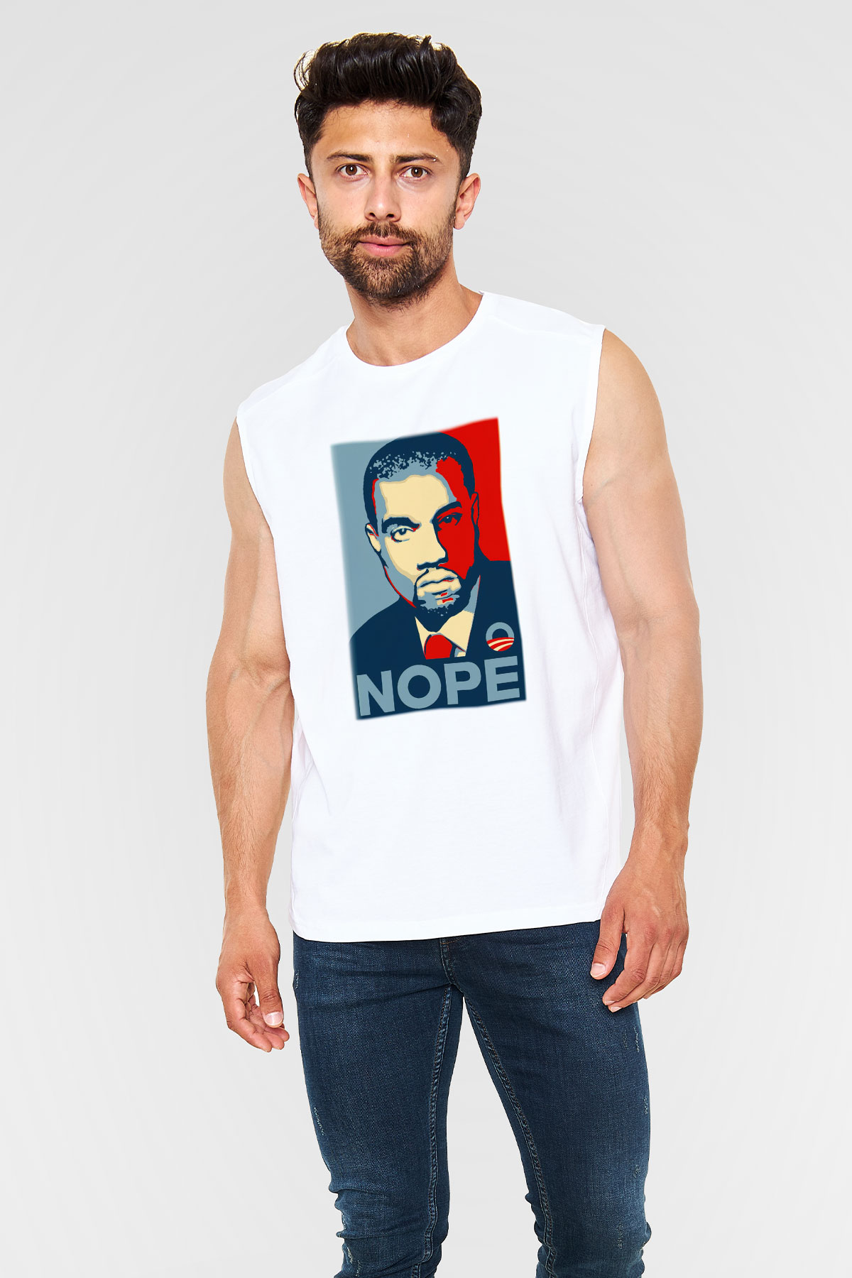 Kanye West Beyaz Unisex Kolsuz Tişört