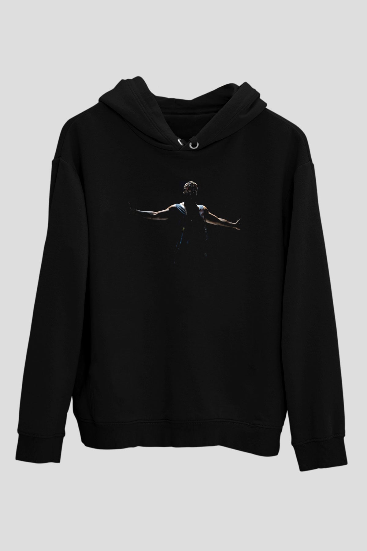 Kanye West Siyah Unisex Kapüşonlu Sweatshirt